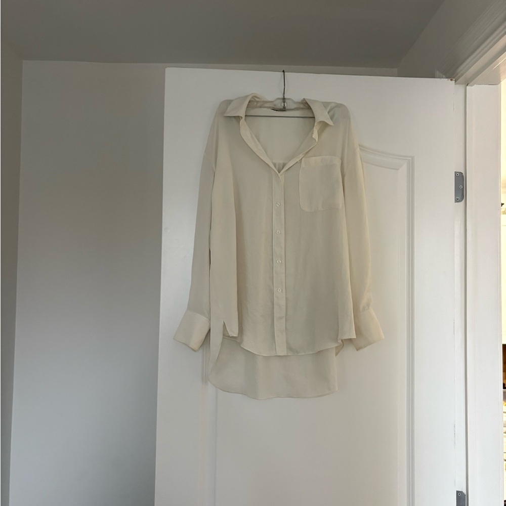 AllSaints Off White Bernie Shirt Button Down